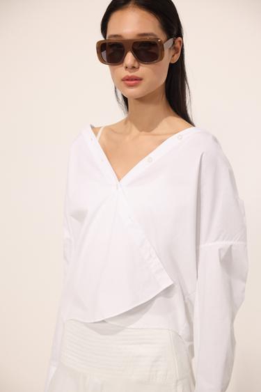 BASIC POPLIN SHIRT - White by Zara