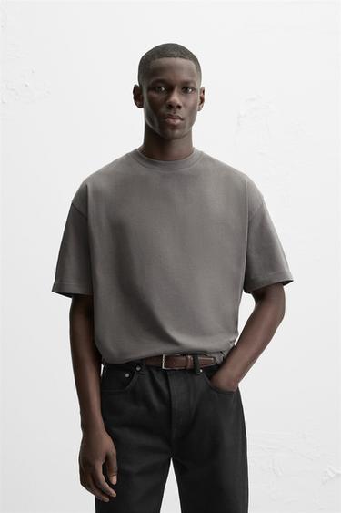 BASIC HEAVY WEIGHT T-SHIRT - Anthracite grey by Zara