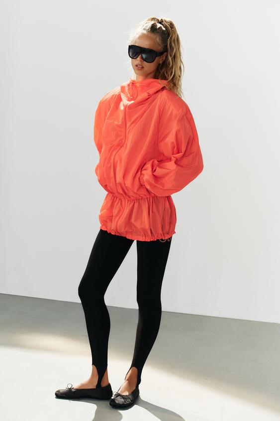 TECHNICAL FABRIC JACKET WITH SHOULDER PADS AND ZIP - Neon orange by Zara - Image 0
