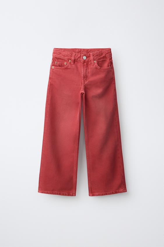 WIDE-LEG JEANS - Red by Zara - Image 0
