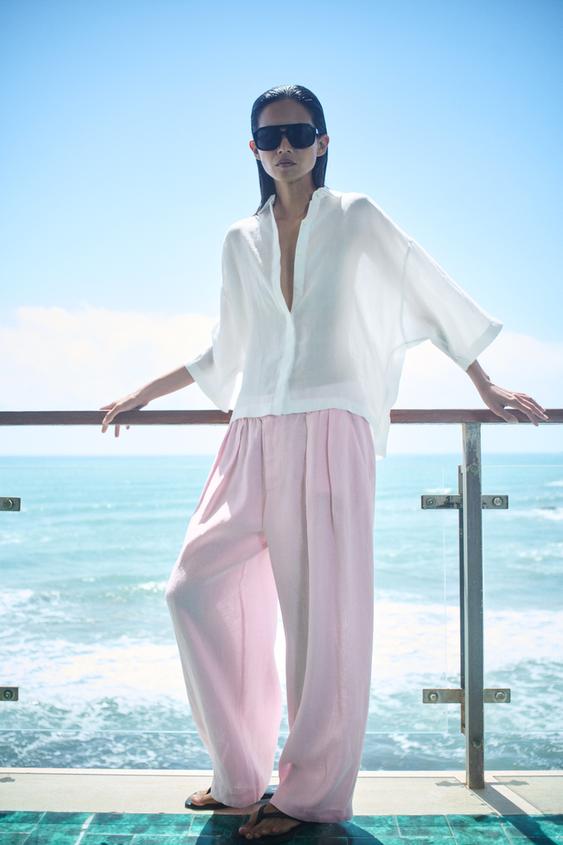 ZW COLLECTION OVERSIZE FLOWING SHIRT - White by Zara - Image 0