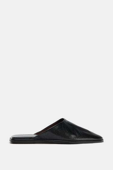 LEATHER MULE - Black by Zara