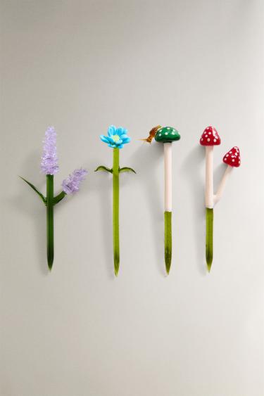 PACK OF DECORATIVE BOROSILICATE GARDEN ACCESSORIES (PACK OF 4) - Dark green by Zara - Image 0