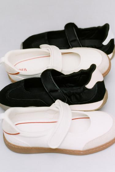 RETRO SPORTY BALLET FLATS - White by Zara