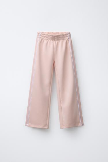 STRAIGHT FIT TROUSERS WITH MESH SIDES - Pink by Zara
