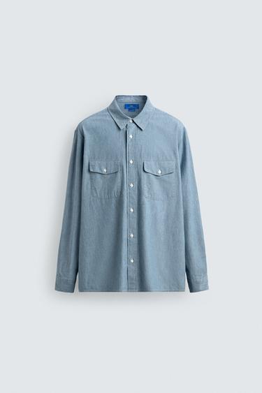 CHAMBRAY DENIM SHIRT AARON LEVINE X ZARA - Mid-blue by Zara