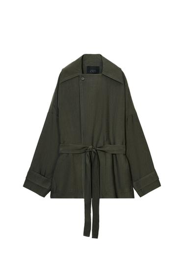 ZW COLLECTION SHORT FLOWING TRENCH COAT - Khaki by Zara