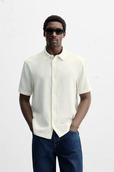 TEXTURED SHIRT - Ecru by Zara