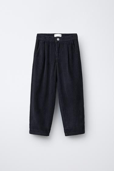 CORDUROY BAGGY TROUSERS - navy by Zara