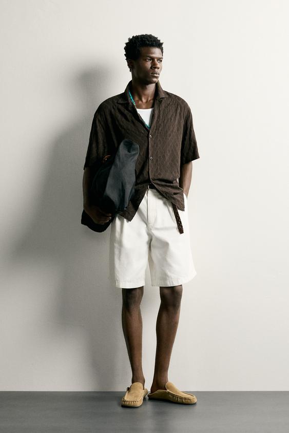 GEOMETRIC JACQUARD SHIRT - Brown by Zara - Image 0