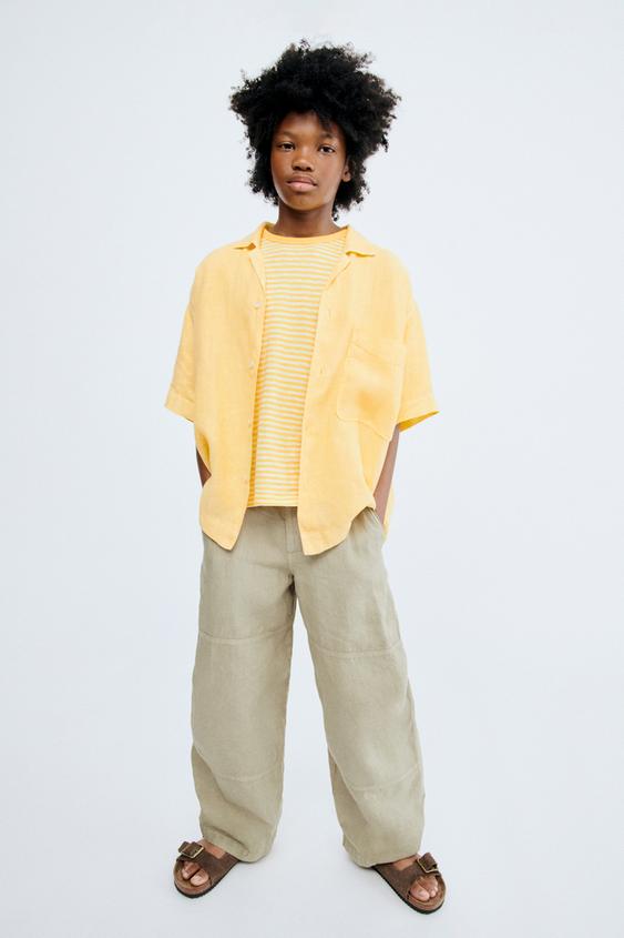STORIESZ - 100% LINEN TROUSERS - Beige by Zara - Image 0