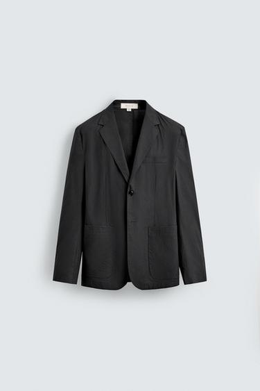 POPLIN SUIT BLAZER - Charcoal by Zara