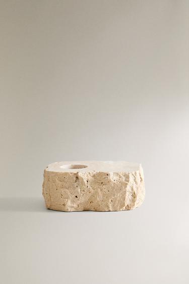 TRAVERTINE CANDLEHOLDER - Beige by Zara - Image 0