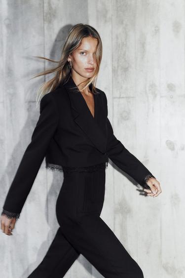 SHORT LACE BLAZER - Black by Zara