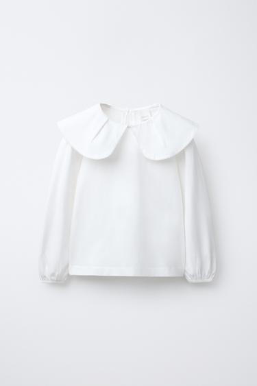 ROMANTIC T-SHIRT WITH PETER PAN COLLAR - White by Zara - Image 0