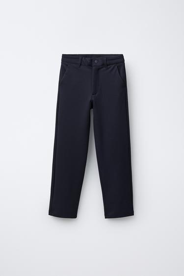 RIBBED WAIST TROUSERS - Navy blue by Zara - Image 0