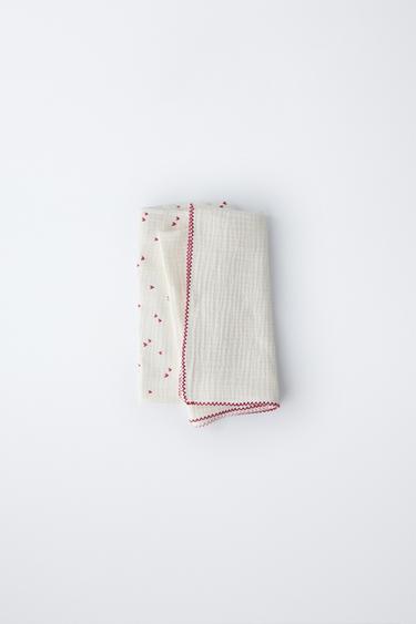 2-PACK OF HEART MUSLINS - Ecru by Zara - Image 0