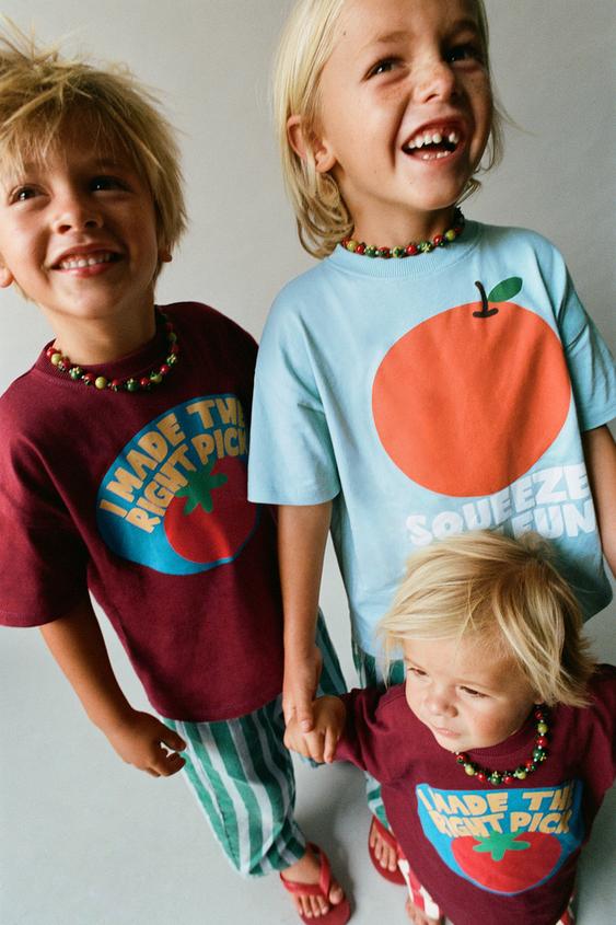 FRUIT PRINT T-SHIRT - Sky blue by Zara - Image 0