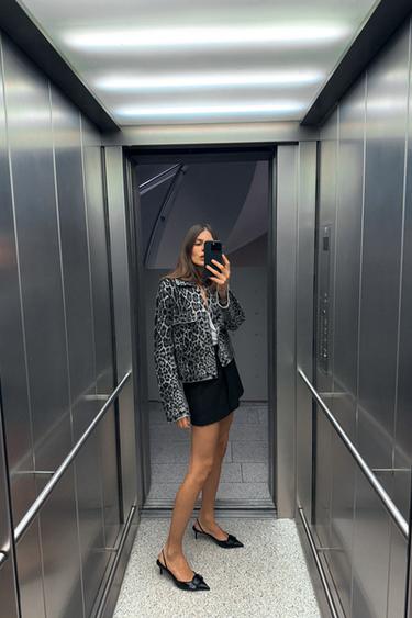 ANIMAL JACQUARD KNIT JACKET - Leopard / Grey by Zara - Image 0