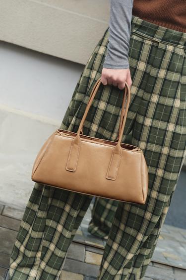 CRACKLED-EFFECT CITY BAG - Beige by Zara