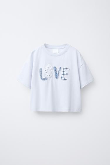 PATCH T-SHIRT - Sky blue by Zara