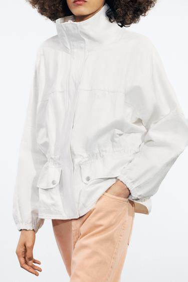 OVERSIZE JACKET WITH POCKETS ZW COLLECTION - Oyster-white by Zara