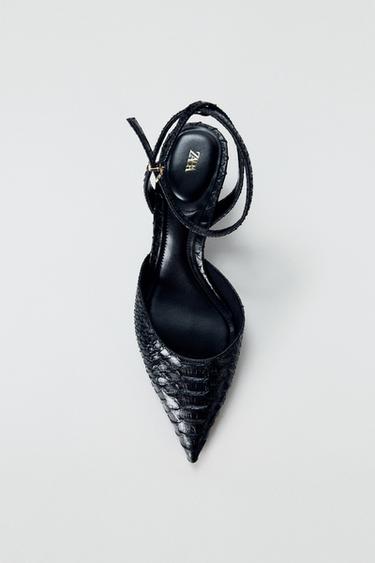 EMBOSSED SLINGBACK SHOES - Black by Zara