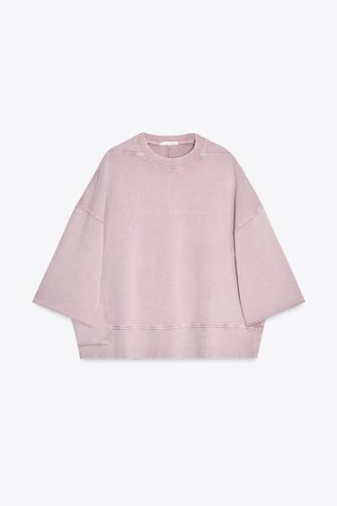 FADED SWEATSHIRT - Dusty pink by Zara