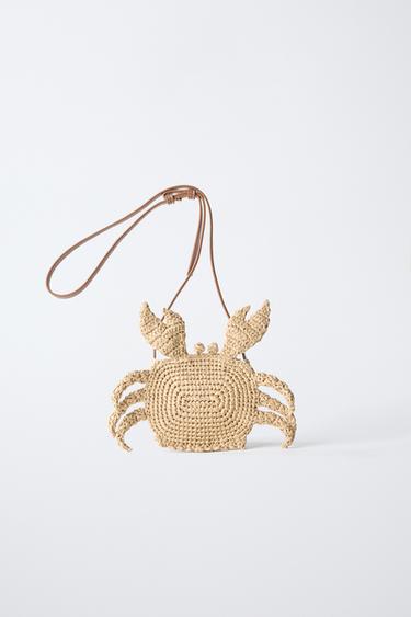 RAFFIA-EFFECT CRAB CROSSBODY BAG - Ecru White by Zara - Image 0