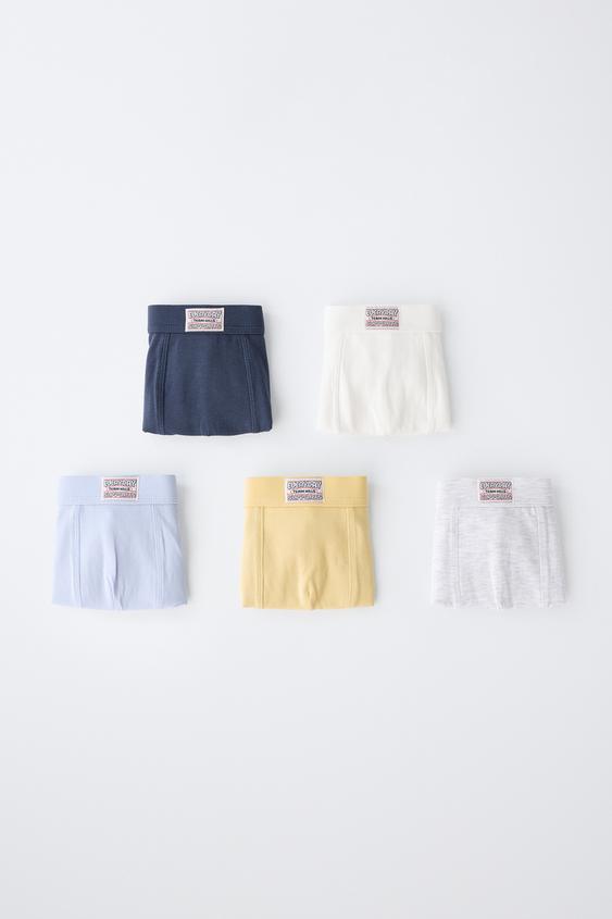 6-14 YEARS/ 5-PACK OF LABEL BOXERS - Multicoloured by Zara - Image 0