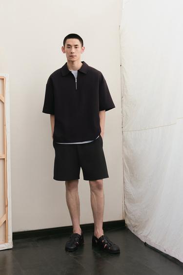 QUARTER ZIP POLO SHIRT - Black by Zara - Image 0