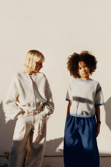 PUFF SLEEVE CARDIGAN - Ecru by Zara