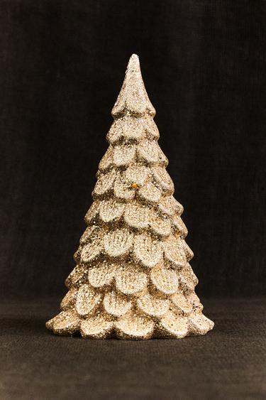 LARGE FIR TREE LIGHT DECORATION - Golden by Zara