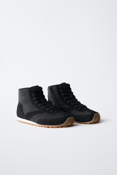 BOXING HIGH-TOP SNEAKERS - Black by Zara