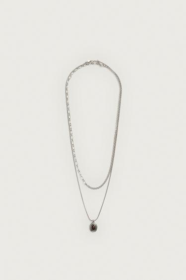 COMBINED CHARM CHAIN PACK OF 2 - Silver by Zara