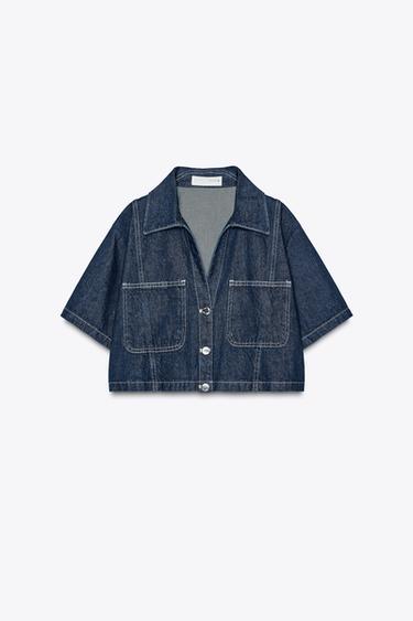 Z1975 SHORT DENIM SHIRT - Blue by Zara