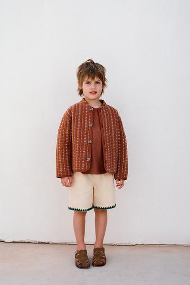 EMBROIDERED BERMUDA SHORTS - Ecru by Zara
