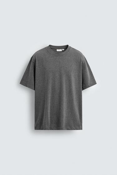 ORIGINS HEAVYWEIGHT SHORT SLEEVE T-SHIRT - Grey marl by Zara