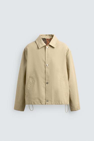 RELAXED FIT JACKET WITH CONTRAST LINING - camel by Zara