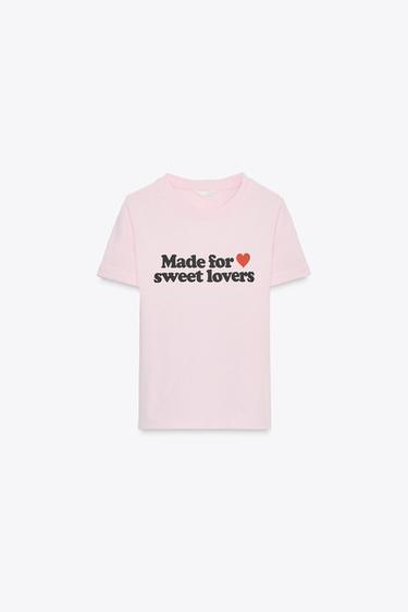 SLOGAN RIPPED COTTON T-SHIRT - Pink by Zara