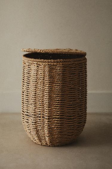 BATHROOM BIN WITH REMOVABLE LID - Light beige by Zara