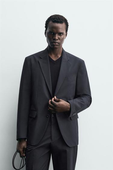 NON-IRON TECHNICAL SUIT BLAZER - Navy blue by Zara