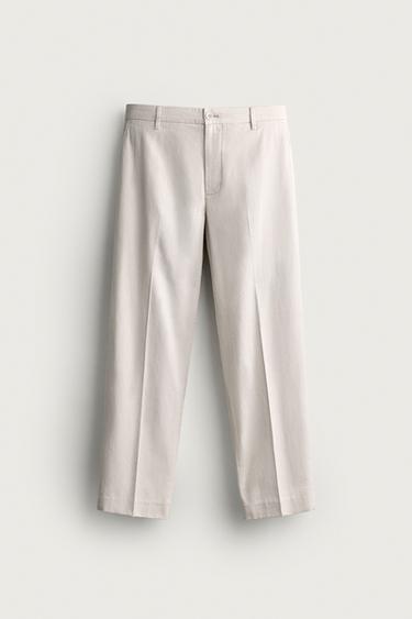 WASHED RELAXED FIT SUIT TROUSERS - Ice by Zara