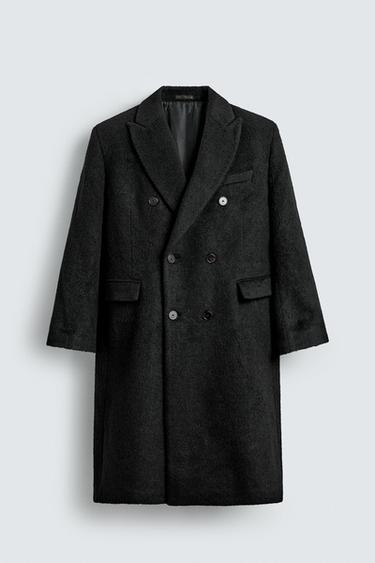 DOUBLE-BREASTED WOOL COAT - Black by Zara