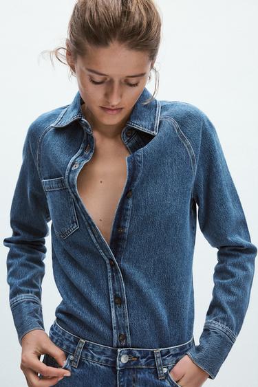 ZW COLLECTION DENIM SHIRT - Blue by Zara