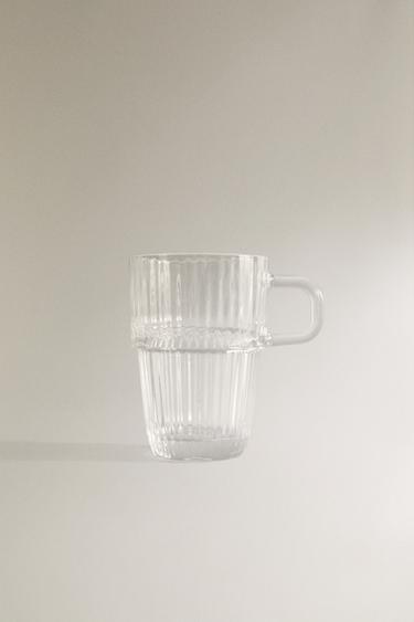 GLASS CUP WITH RAISED DESIGN -  by Zara - Image 0