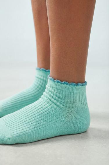 FIVE-PACK OF CONTRAST WAVE ANKLE SOCKS - Multicoloured by Zara