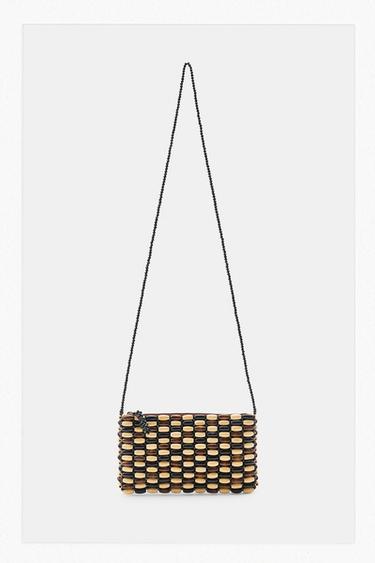 WOODEN BEAD MINI CROSSBODY BAG - camel by Zara