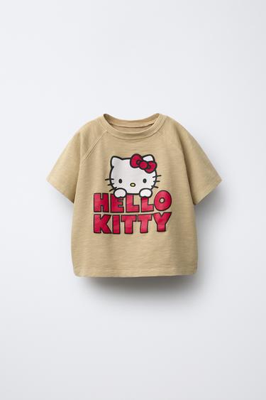 T-SHIRT WITH HELLO KITTY © SANRIO PRINT - Khaki by Zara