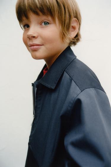 COLOUR BLOCK TWILL JACKET - Blue by Zara